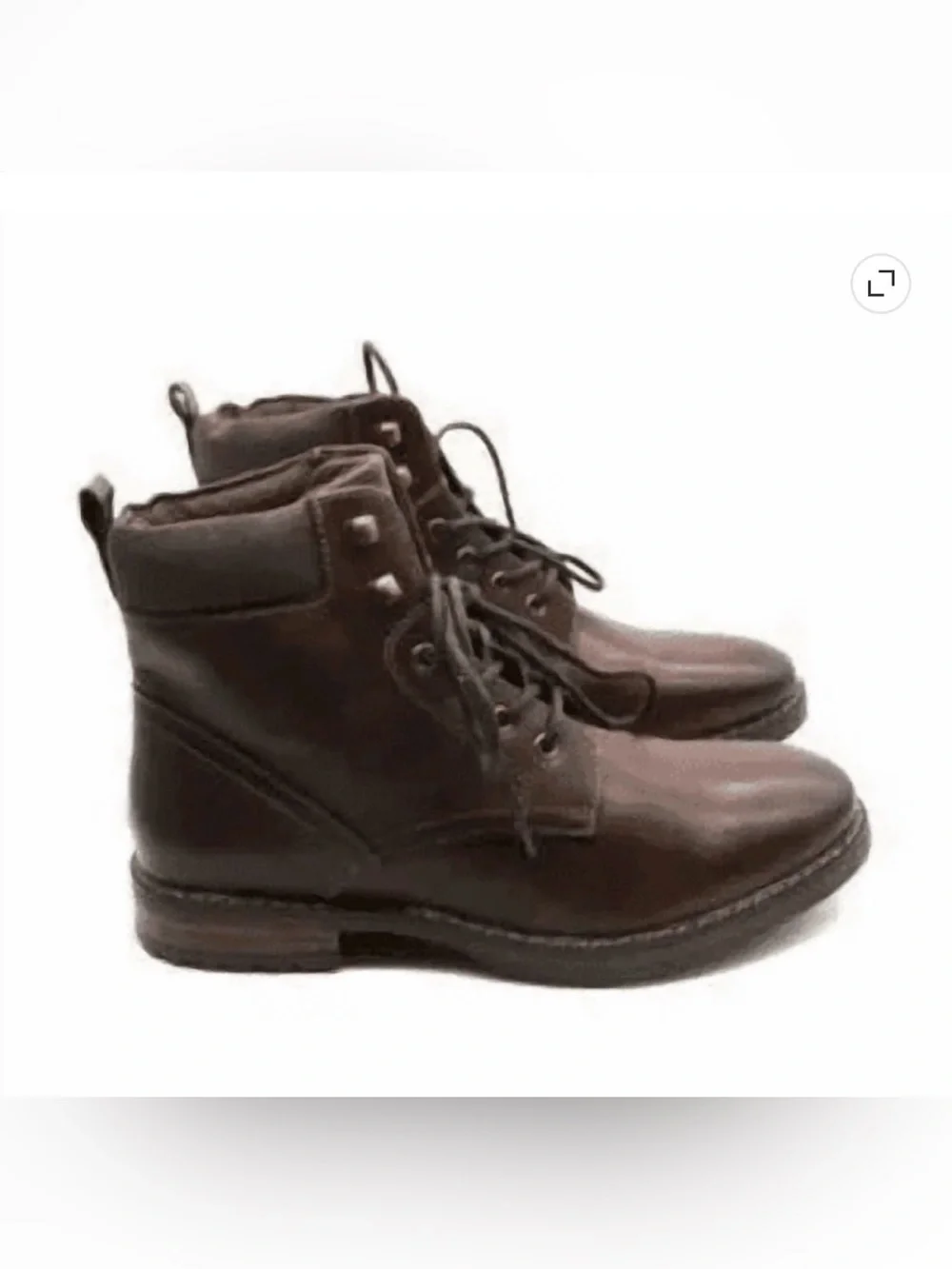 0188: Men's Club Room Westin Dark Brown Leather Boots with Lace-Up Closure